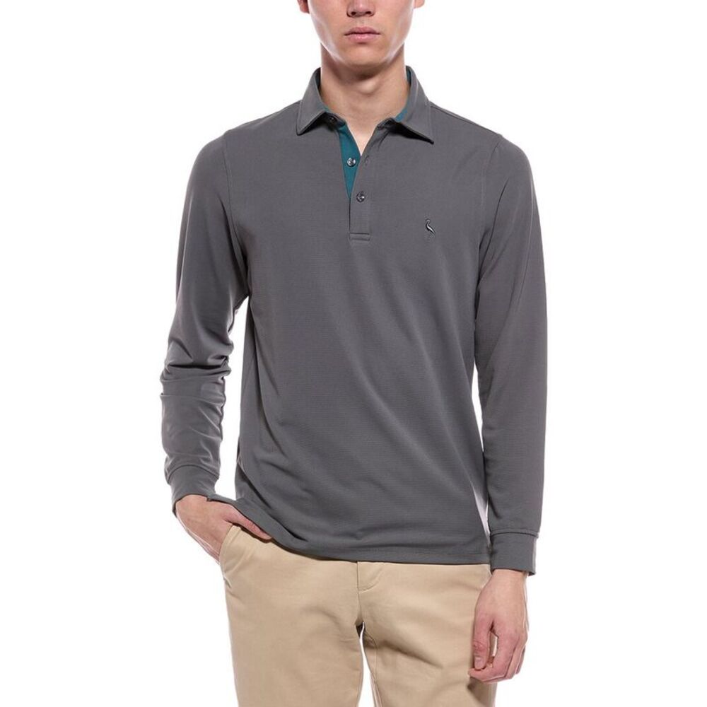 Tailorbyrd Mens  Micro Grid Performance Polo Shirt, Gray